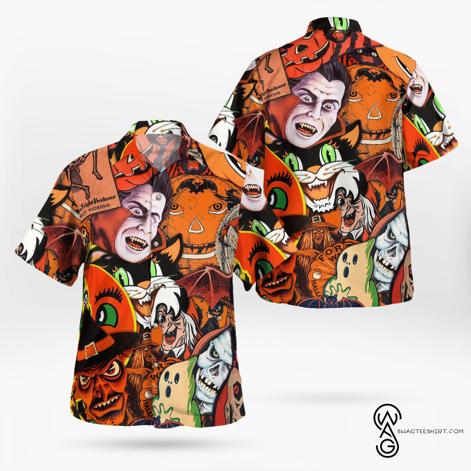 [Top Trending] Extremely Hideous Horror Halloween Full Printing Hawaiian Shirt Funny Hawaiian Beach Gift Casual Shirt